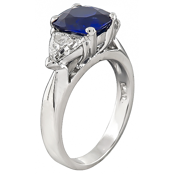 Estate 2.14ct Ceylon Sapphire 0.90ct Diamond Engagement Ring