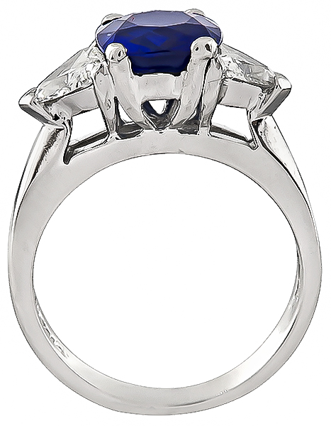 Estate 2.14ct Ceylon Sapphire 0.90ct Diamond Engagement Ring