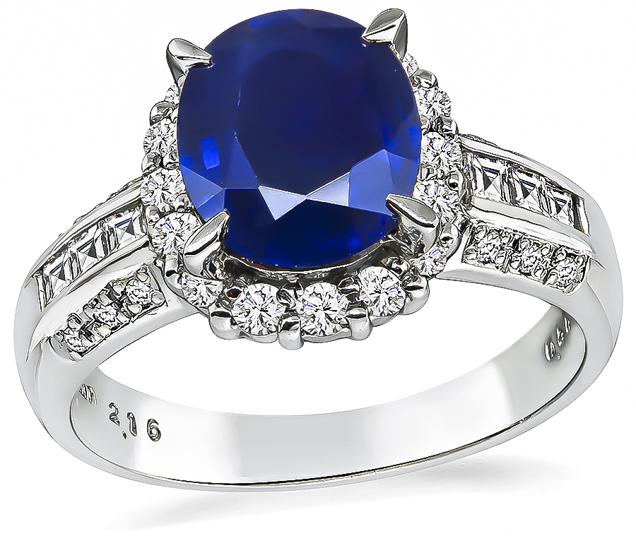 Estate 2.16ct Sapphire 0.56ct Diamond Ring