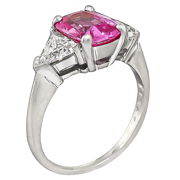 Estate 2.20ct Pink Sapphire 0.80ct Diamond Engagement Ring