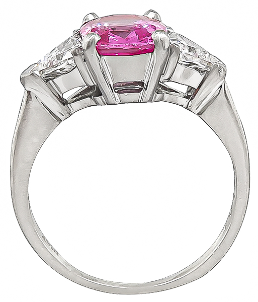 Estate 2.20ct Pink Sapphire 0.80ct Diamond Engagement Ring