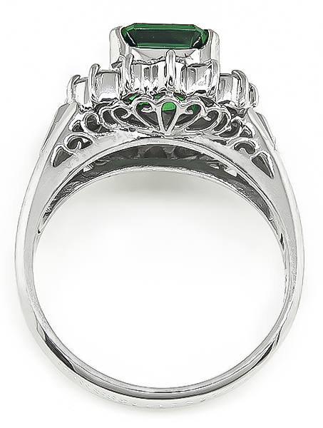 Estate 2.21ct Emerald 0.56ct Diamond Ring