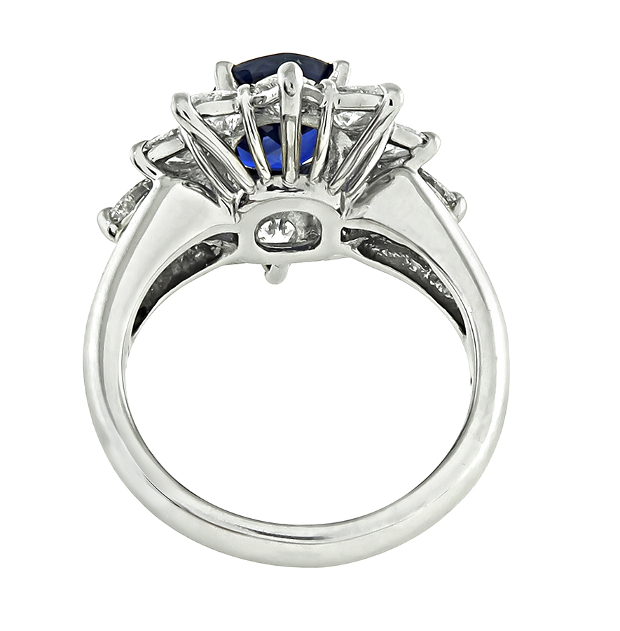 Estate 2.29ct Sapphire 1.82ct Diamond Engagement Ring