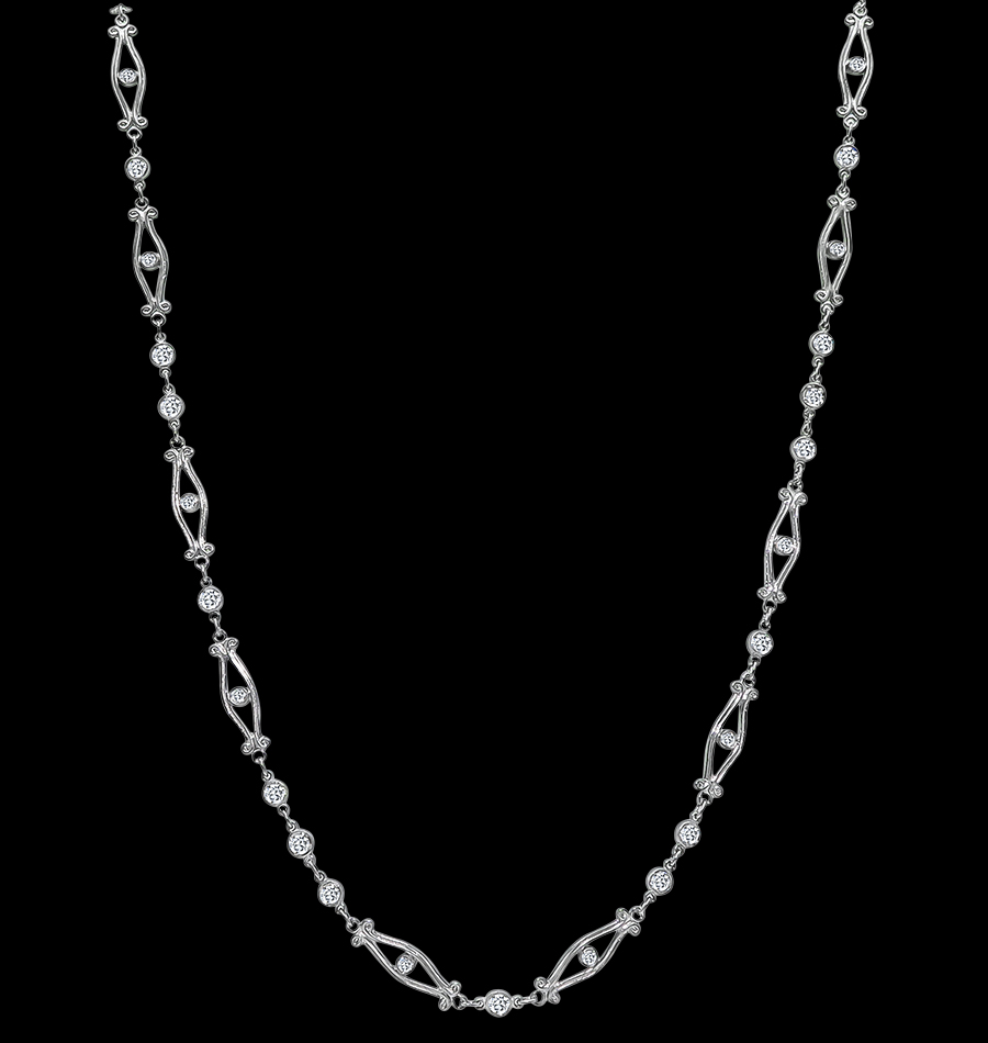 Vintage 2.30ct Diamond By The Yard Necklace