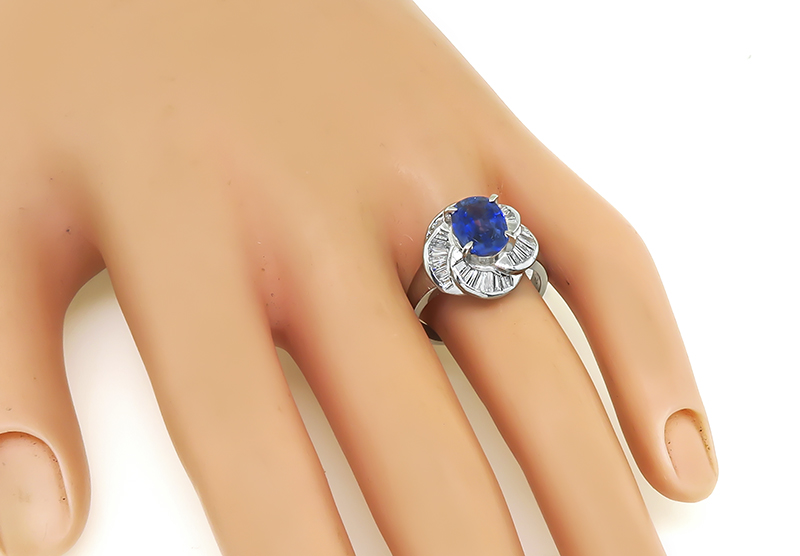 Estate 2.33ct Sapphire 0.72ct Diamond Ring