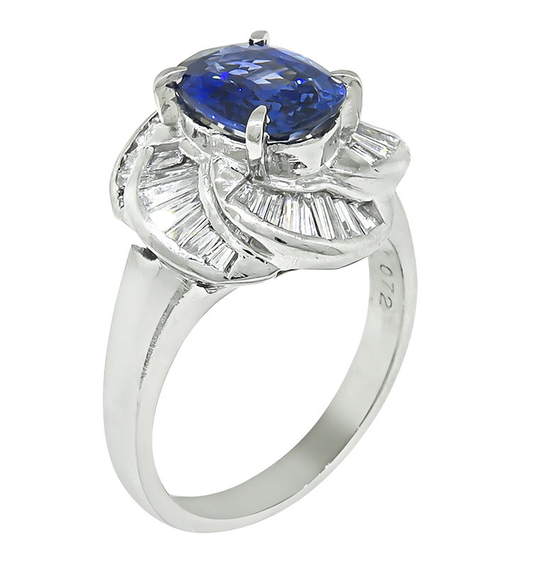 Estate 2.33ct Sapphire 0.72ct Diamond Ring