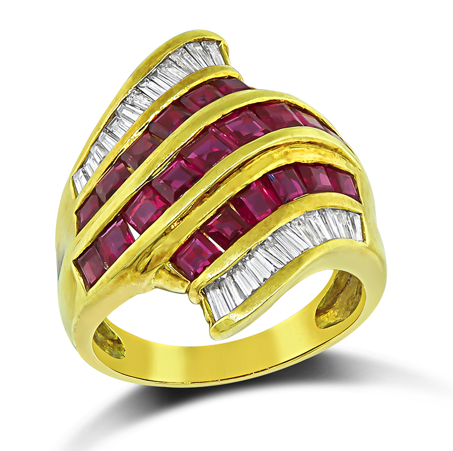 Estate 2.37ct Ruby 0.56ct Diamond Gold Ring