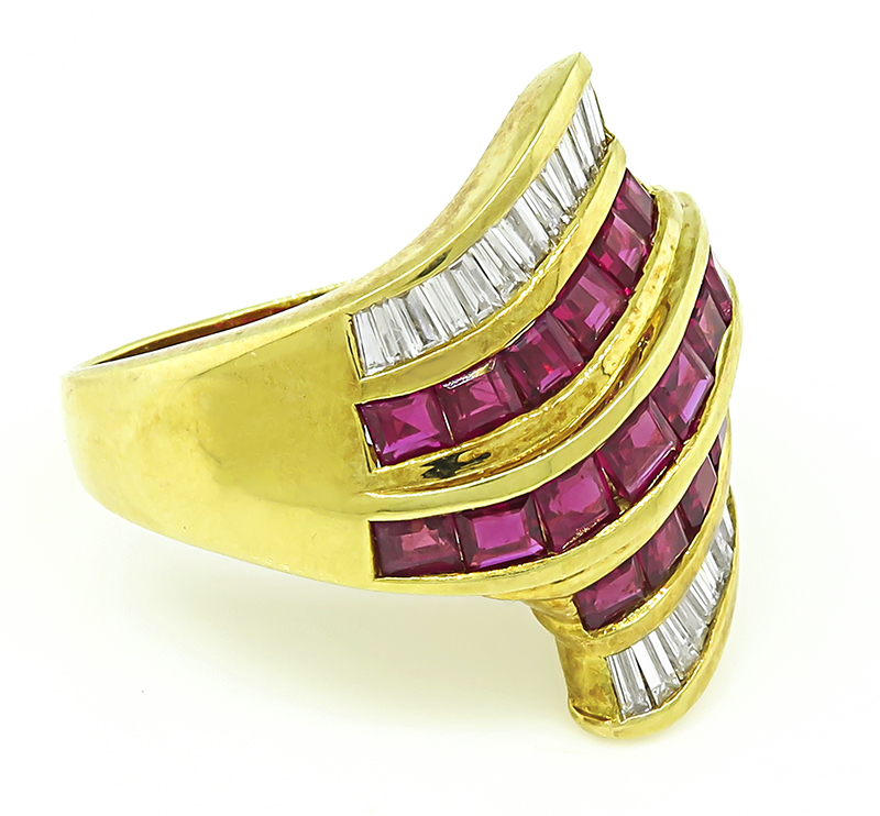 Estate 2.37ct Ruby 0.56ct Diamond Gold Ring