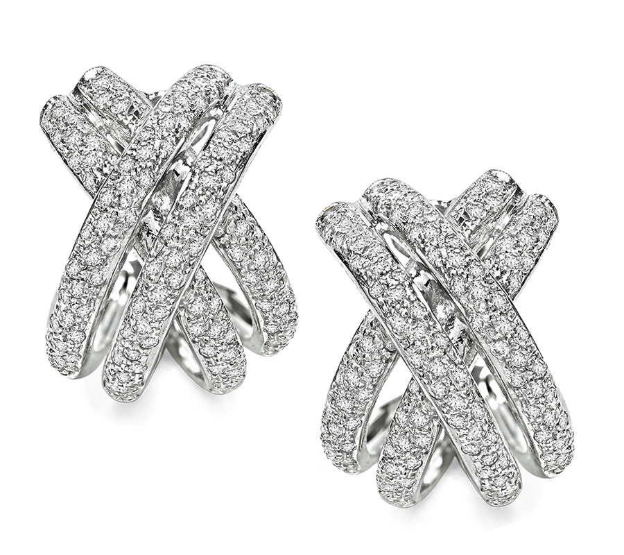 Estate 2.40ct Diamond Gold Earrings