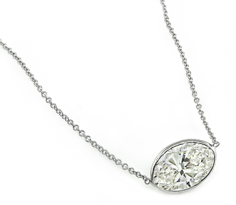 Estate 2.46ct Diamond Solitaire Pendant Necklace