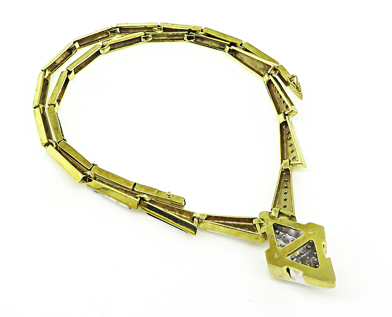 Estate 2.50ct Diamond Gold Necklace
