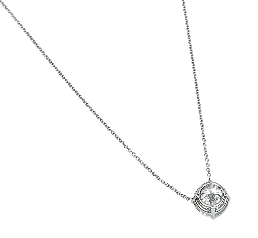 Estate 2.55ct Diamond Solitaire Pendant Necklace