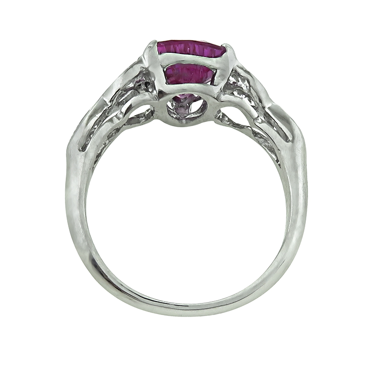 Estate 2.55ct Pink Sapphire 0.50ct Diamond Ring