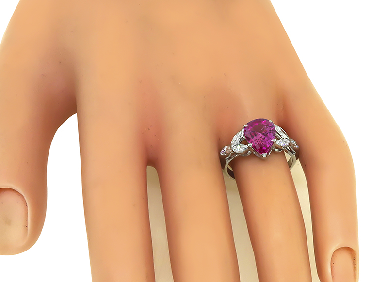 Estate 2.55ct Pink Sapphire 0.50ct Diamond Ring