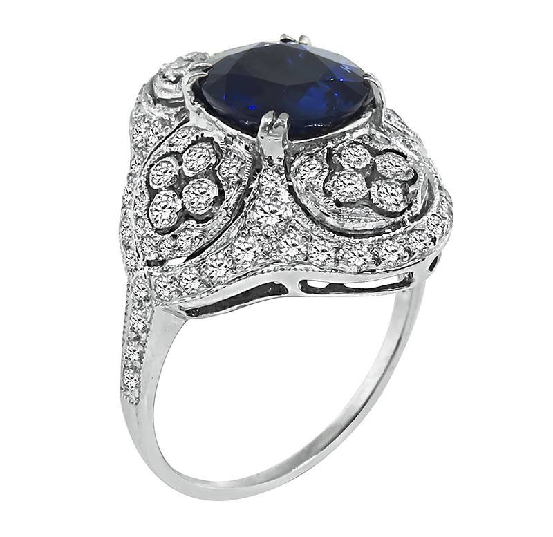 Estate 2.58ct Sapphire 0.99ct Diamond Ring