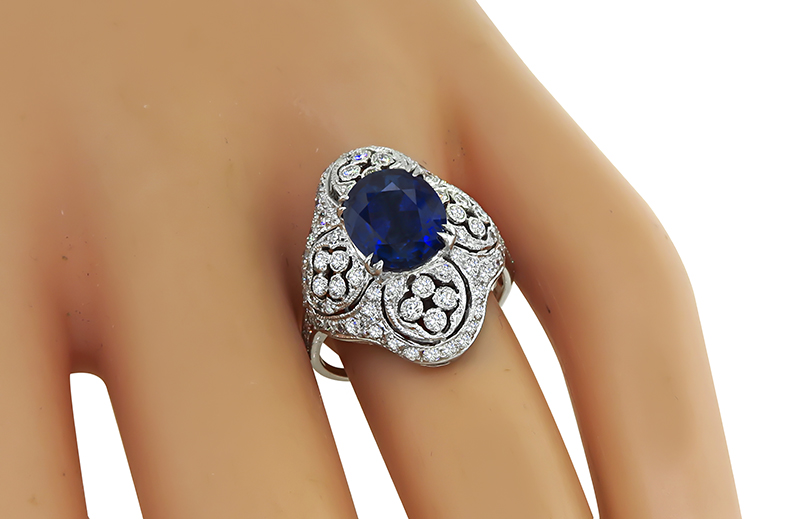 Estate 2.58ct Sapphire 0.99ct Diamond Ring