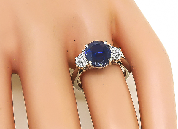 Estate 2.62ct Natural Sapphire 0.80ct Diamond Engagement Ring