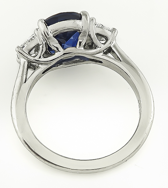 Estate 2.62ct Natural Sapphire 0.80ct Diamond Engagement Ring