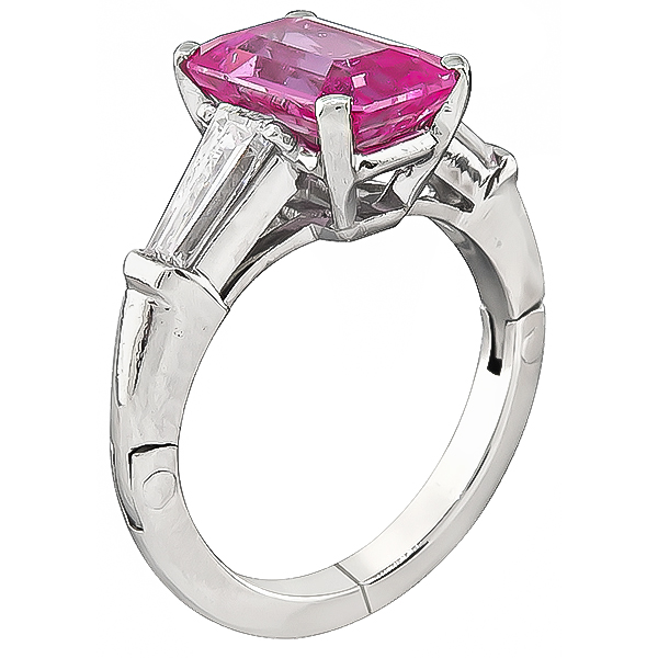 Estate 2.67ct Baby Pink Sapphire Engagement Ring