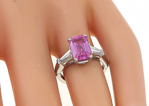 Estate 2.67ct Baby Pink Sapphire Engagement Ring