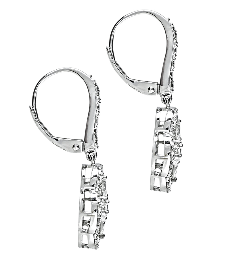 Estate 2.71ct Diamond Platinum Earrings