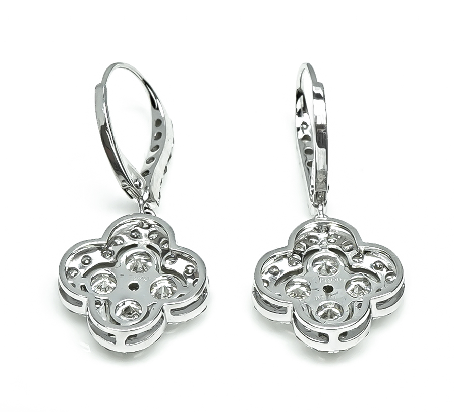 Estate 2.71ct Diamond Platinum Earrings