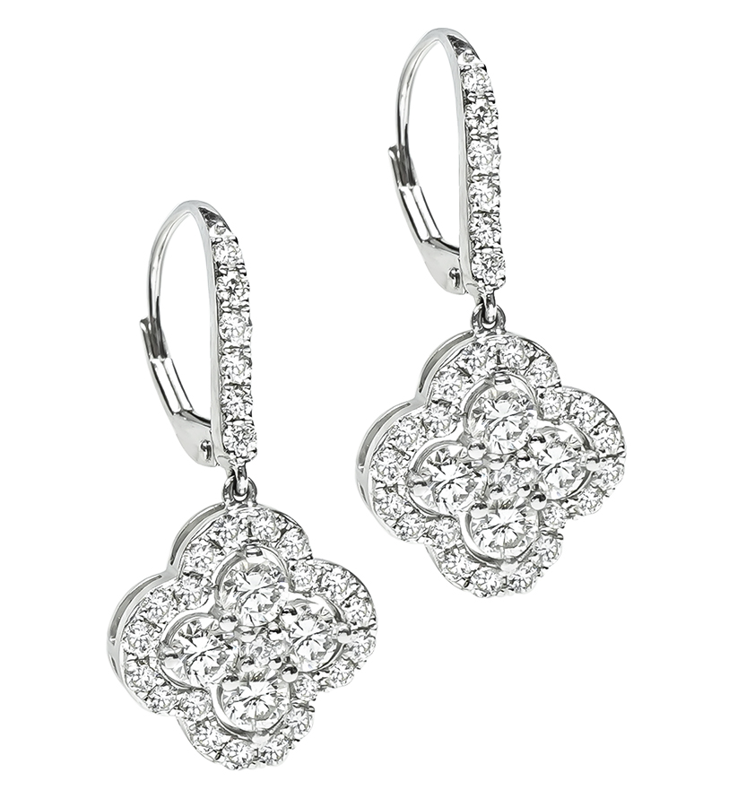 Estate 2.71ct Diamond Platinum Earrings