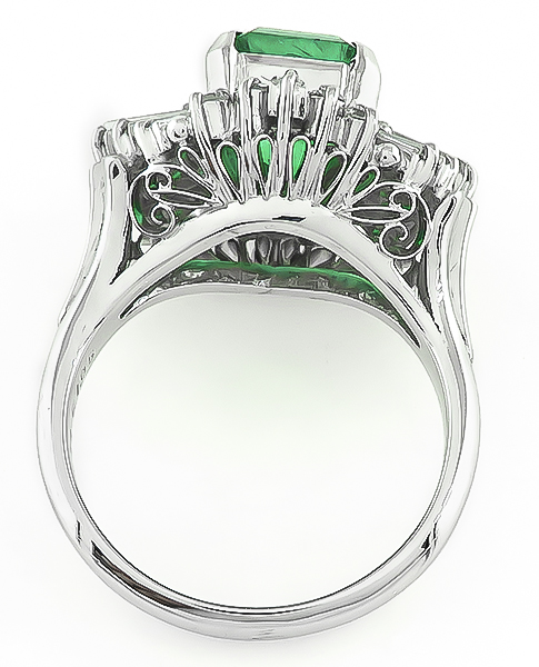 Estate 2.74ct Emerald 1.05ct Diamond Cocktail Ring