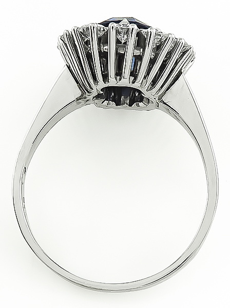 Estate 2.98ct Sapphire 1.00ct Diamond Engagement Ring
