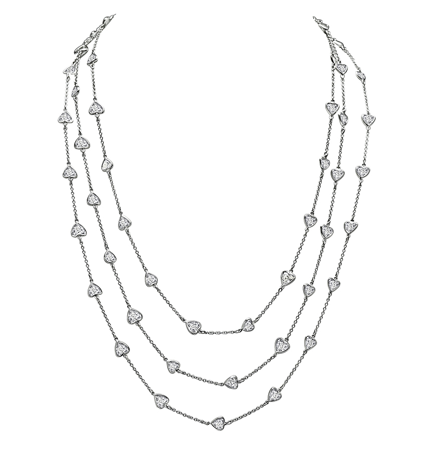 Estate 20.80ct Diamond By The Yard Necklace