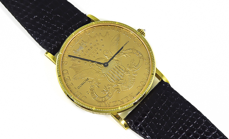 Estate Corum 20 Dollar Coin Gold Watch 