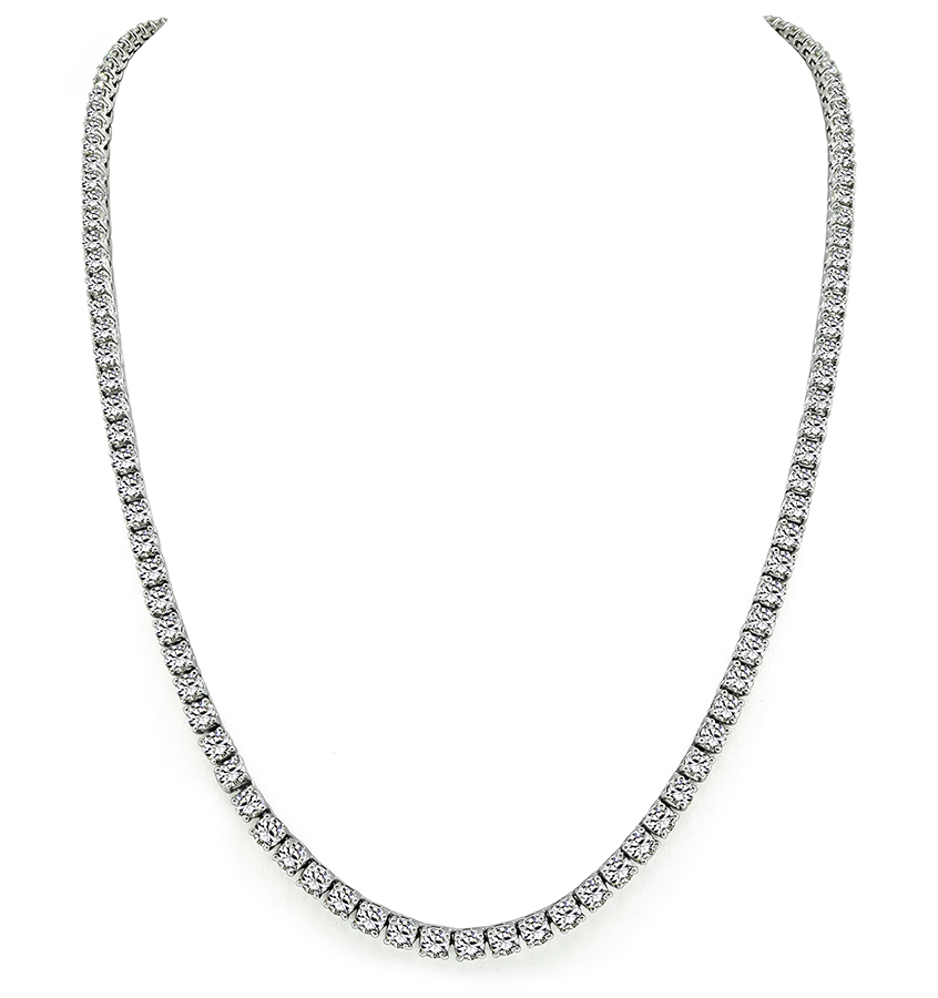 Estate 25.00ct Diamond Tennis Necklace