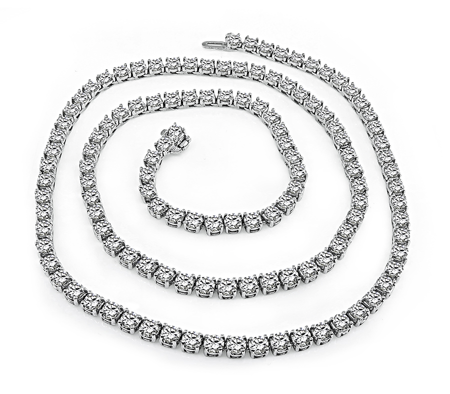 Estate 25.00ct Diamond Tennis Necklace