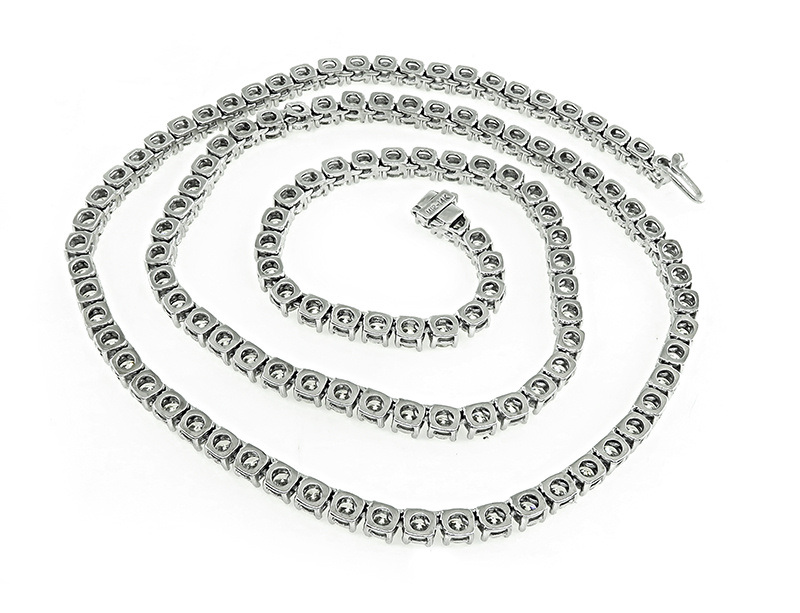 Estate 25.00ct Diamond Tennis Necklace