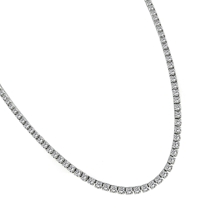 Estate 25.00ct Diamond Tennis Necklace