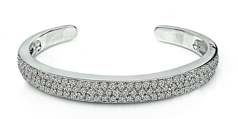 Estate 2.04ct Diamond Gold Bangle