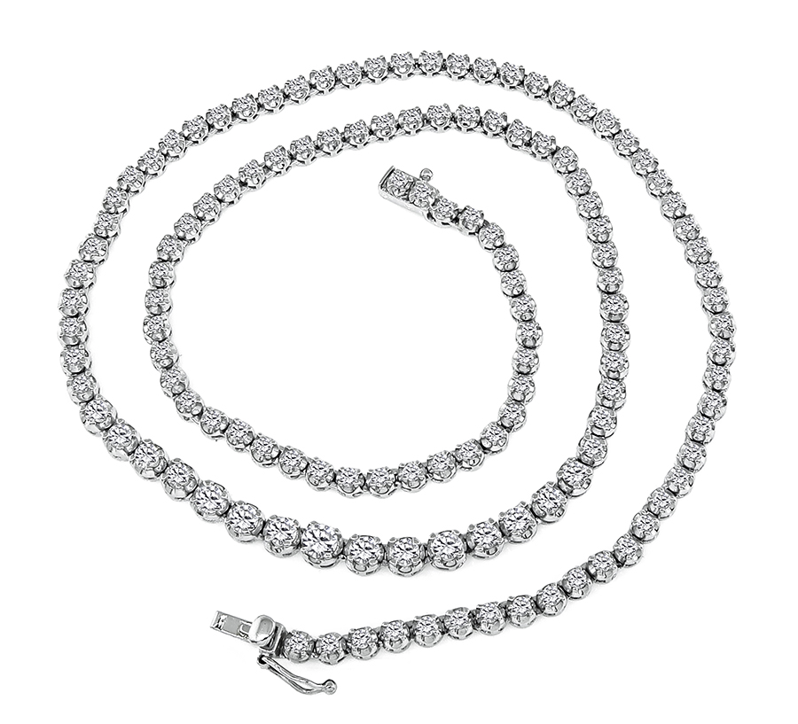 Estate 3.00ct Diamond Platinum Necklace