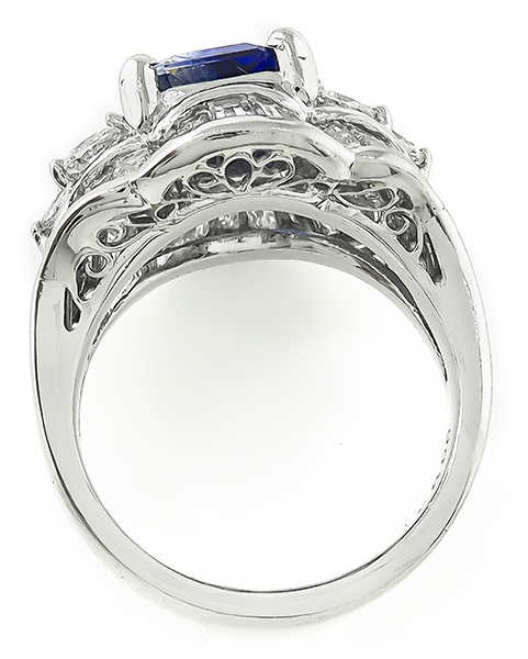 Estate 3.00ct Sapphire 2.56ct Diamond Ring