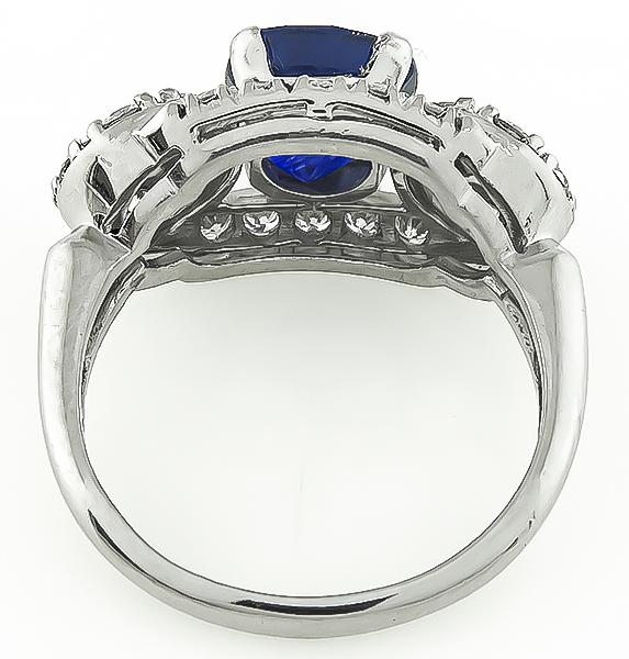 Vintage 3.01ct Ceylon Sapphire 1.20ct Diamond Ring