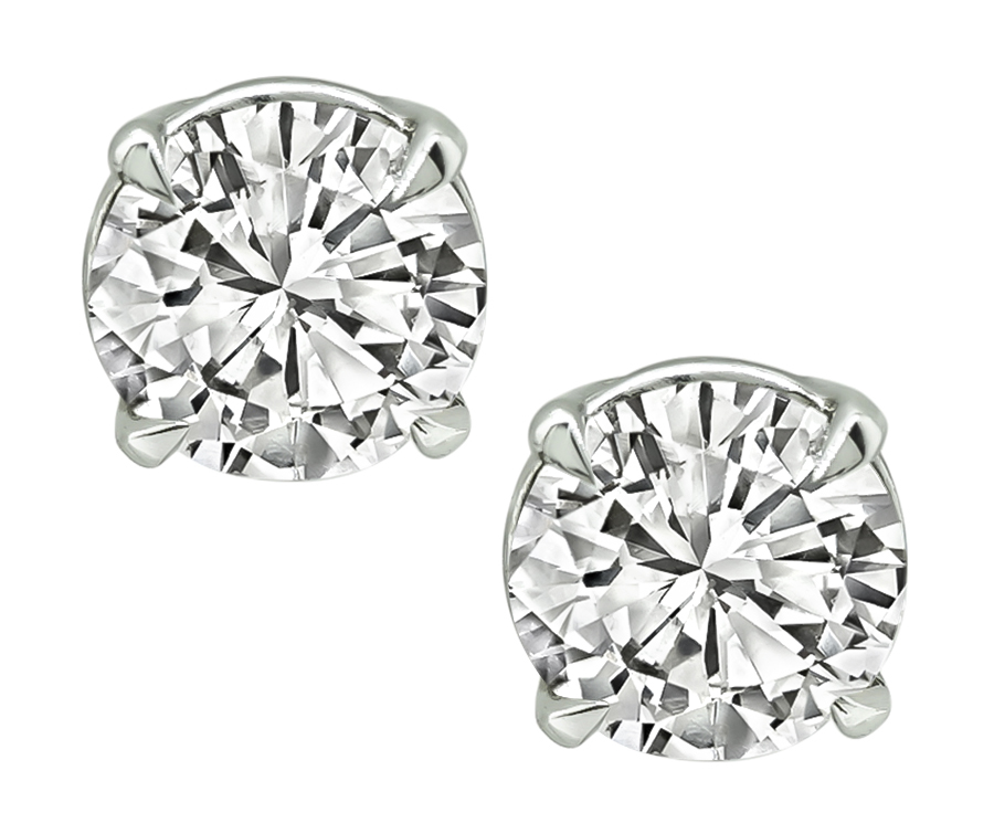 Estate 3.03ct Diamond Stud Earrings