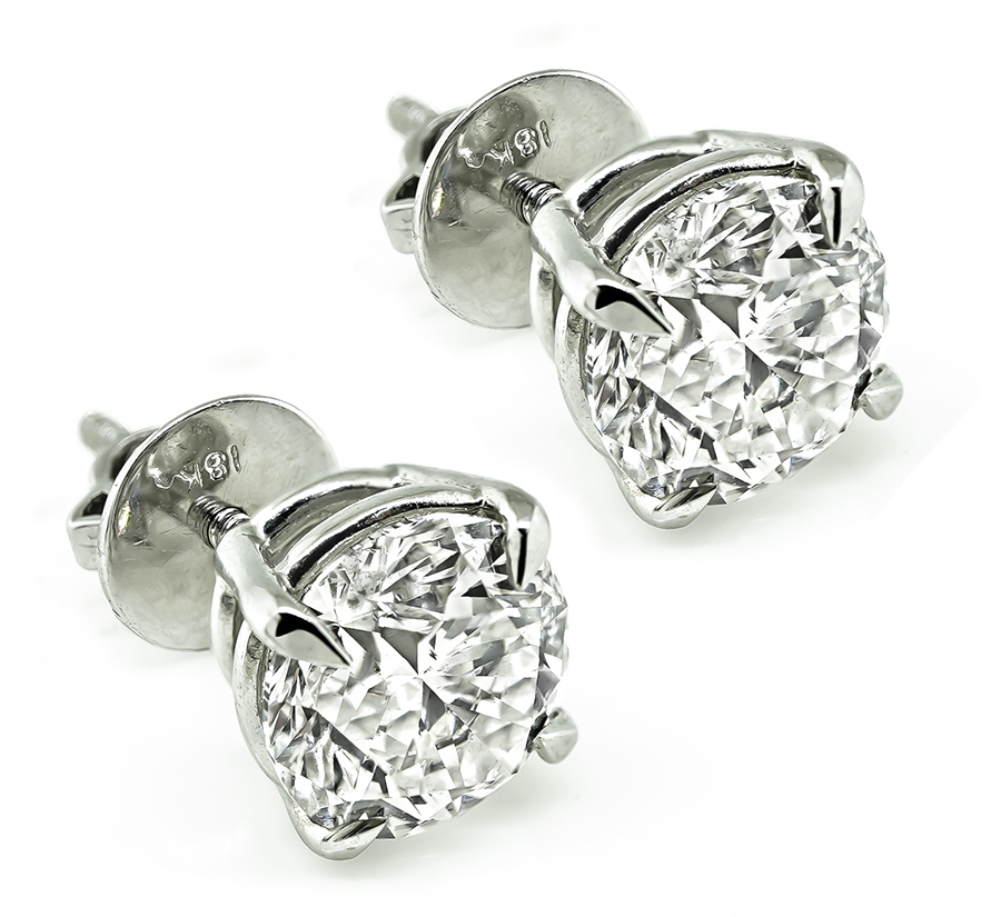 Estate 3.03ct Diamond Stud Earrings