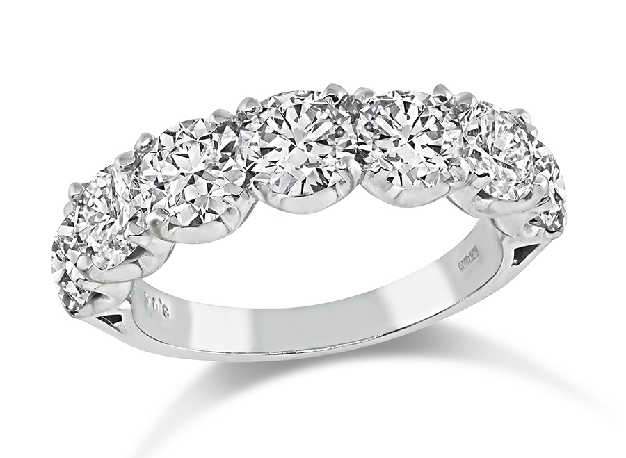 Estate 3.04ct Diamond White Gold Ring