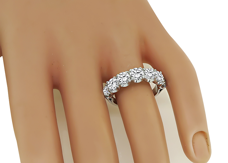 Estate 3.04ct Diamond White Gold Ring