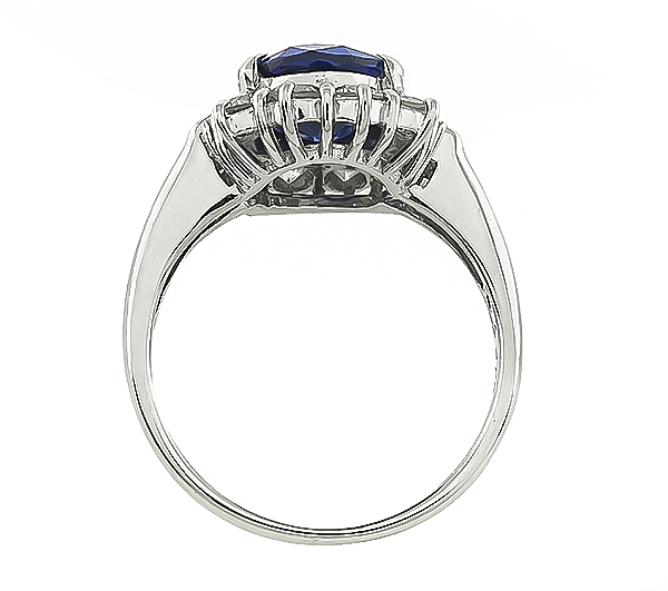 Estate 3.04ct Sapphire 0.72ct Diamond Engagement Ring