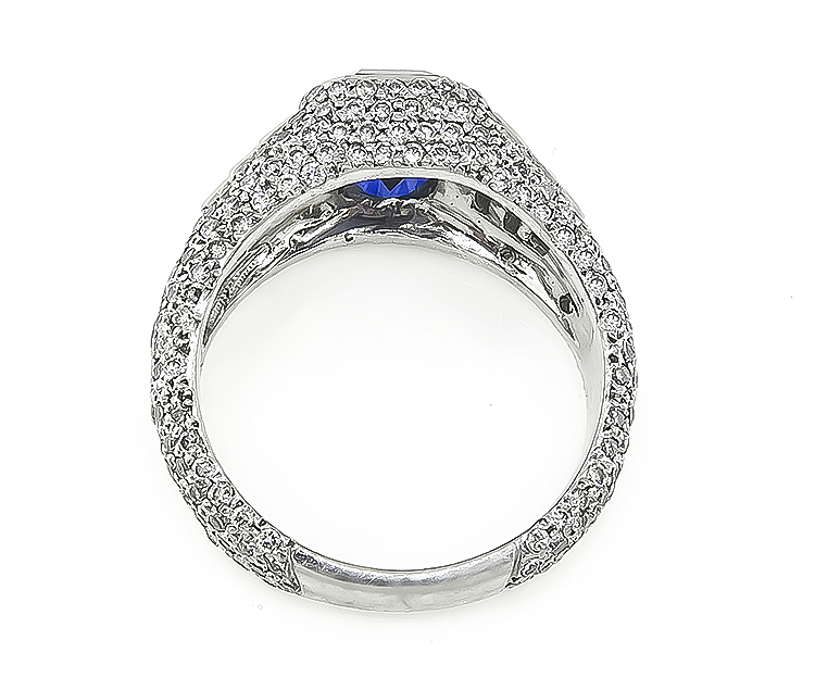 Estate 3.05ct Ceylon Sapphire 1.20ct Diamond Engagement Ring