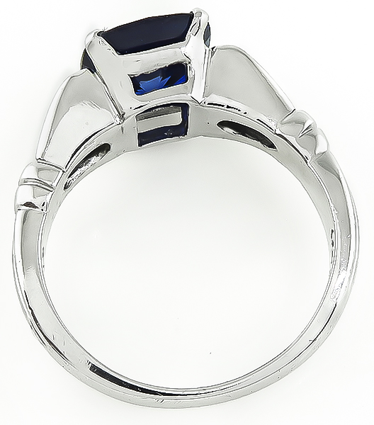 Estate 3.05ct Ceylon Sapphire 0.25ct Diamond Engagement Ring