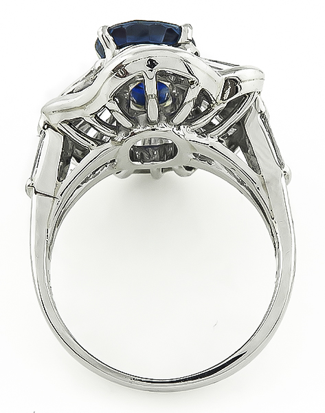 Estate 3.27ct Sapphire 3.05ct Diamond Ring