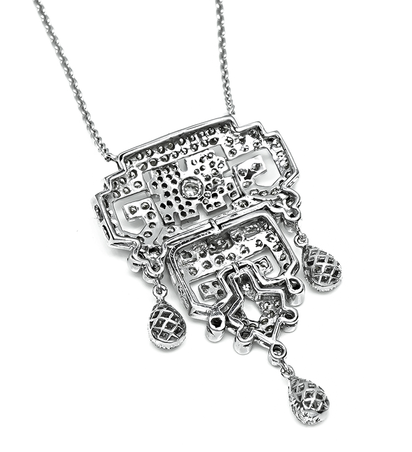 Estate 3.30ct Diamond Gold Pendant Necklace