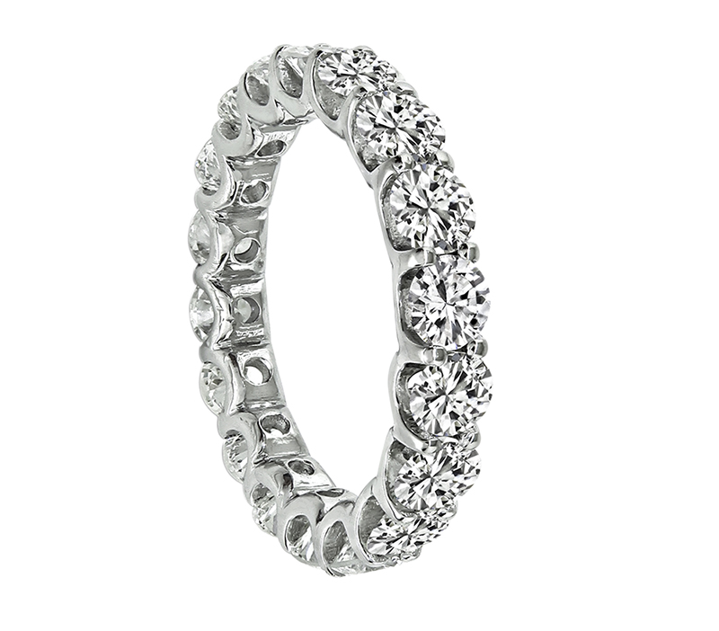 Estate 3.39ct Diamond Eternity Wedding Band