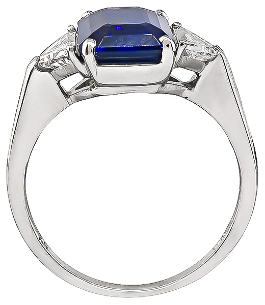 Estate 3.56ct Sapphire 0.60ct Diamond Engagement Ring